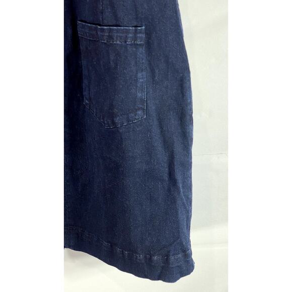 TOPSHOP MOTO Women's Blue Denim Button-Up Square-Neck Crossback Mini Dress SZ 10 - Picture 9 of 12